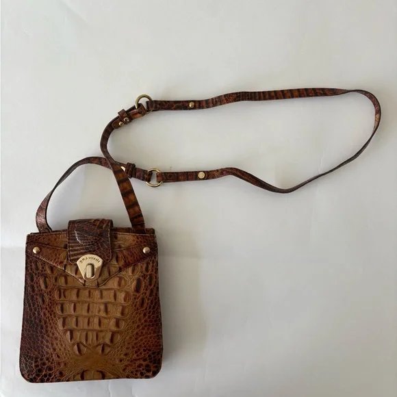 Brahmin Vintage Brown Leather Crossbody Bag - Picture 1 of 11